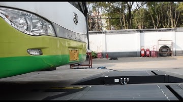 Driver over Tire Tread depth scanner for commercial vehicles