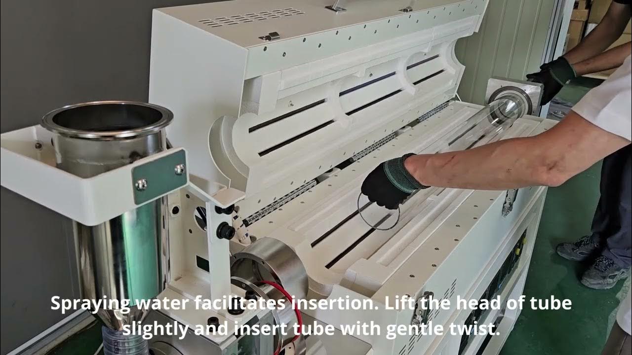 Vacuum rotary tube furnace Lab scale rotary kiln Installation