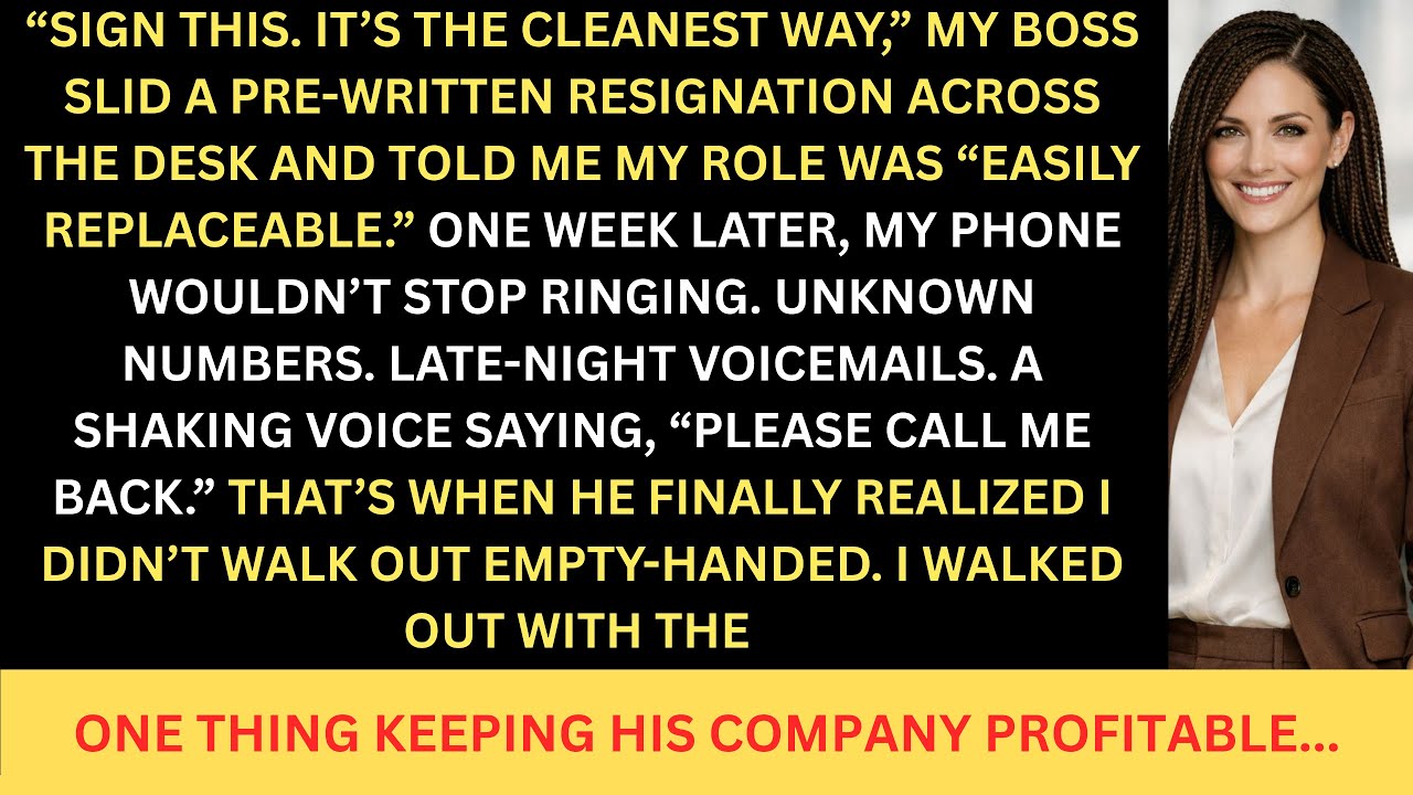 MY BOSS FORCED ME TO RESIGN QUIETLY - I LEFT WITH THE ONLY LICENCE KEEPING THEM PROFITABLE...