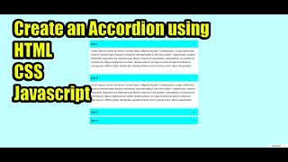 Create an Accordion using HTML CSS & Javascript 2025 / Аккордеон с помощью HTML CSS и JS 2025