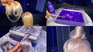 Home Diary: Toning my 36inch wig from 613 to Icy White using only 1 product.