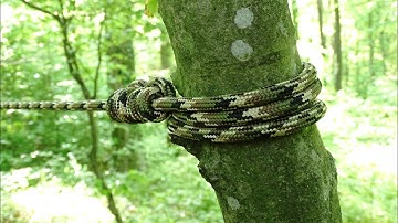 The Easiest Way to Tighten the Rope Between the Trees - Building a Shelter - Outdoor Wilderness Tips