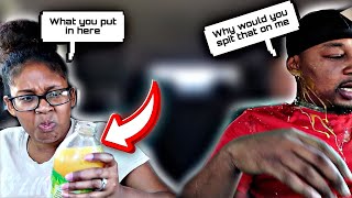 PUTTING AN EGG IN MY WIFE ORANGE JUICE PRANK!! *BACKFIRED*