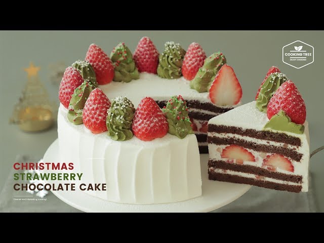 크리스마스 딸기 초코 케이크 만들기 : Christmas Strawberry Chocolate Cake Recipe | Cooking tree