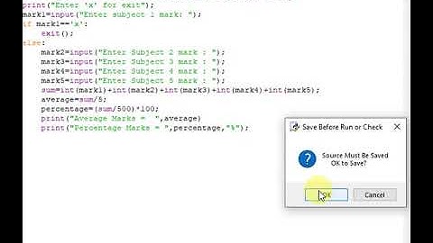 Python Program - Calculate Average and Percentage Marks