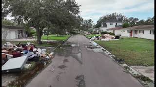 Daytime drone video of how Hurricane Milton decimated the Tropicana Field roof