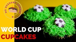 WORLD CUP SOCCER FOOTBALL CUPCAKE RECIPE  | MsDessertJunkie