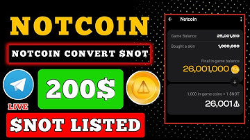 Notcoin Convert Ratio $NOT Token 🤑 Claim $NOT Token Update 💸 Notcoin Listing and Supply 💲