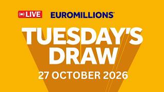 The National Lottery Euromillions Draw Live Results from Tuesday 27 Oct 2026 | Euromillions live Update