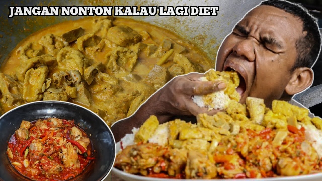 Auto Tambah Nasi!! Mukbang Nasi putih Ayam Balado  Gulai Nangka tahu