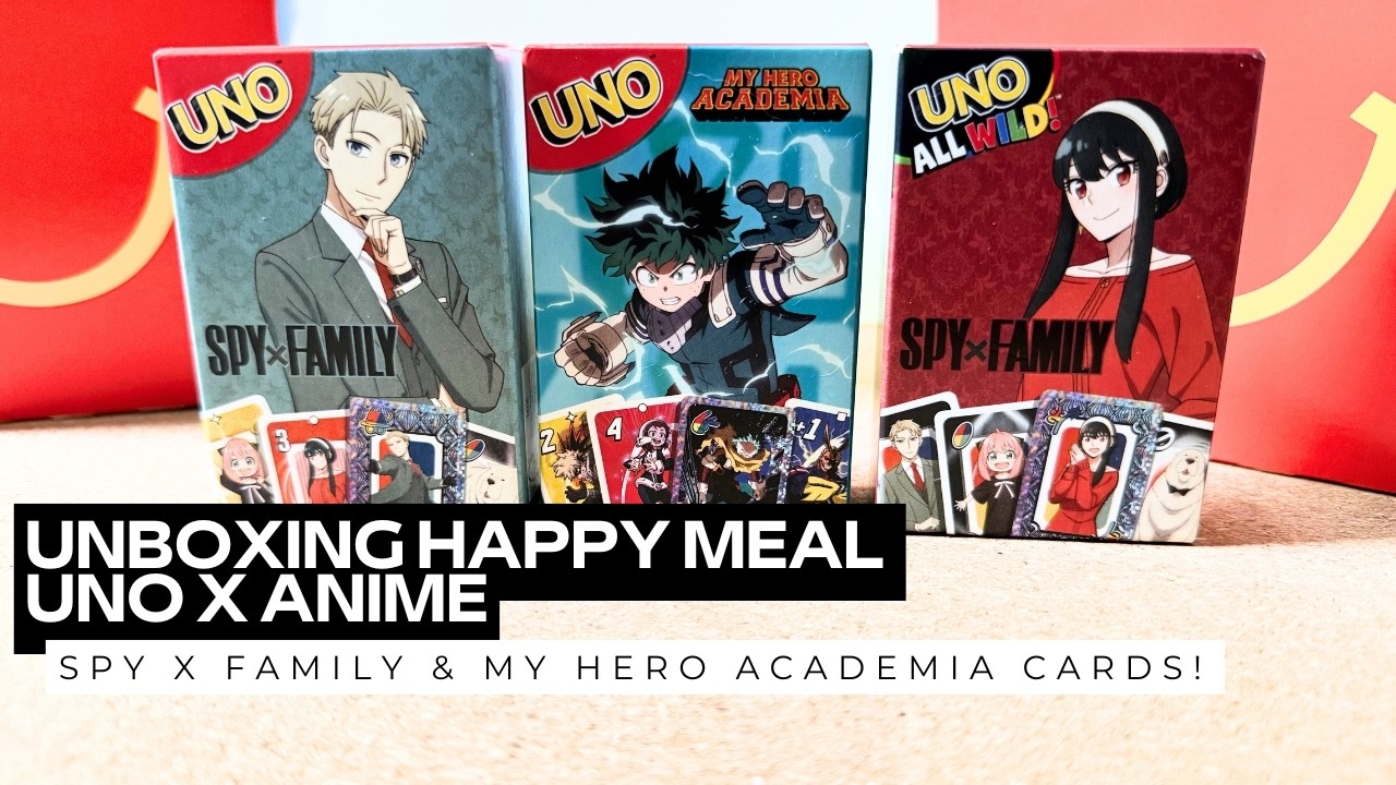 Unboxing McDonalds Indonesia Happy Meal UNO x Anime ✨ SPY x FAMILY & My Hero Academia Cards! 🎁