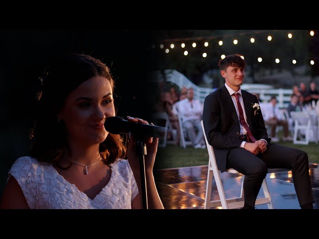 Bride Sings Original Song To Husband at Wedding! *Emotional* class=