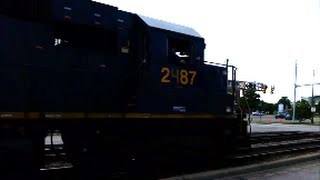 [CSXT]2487 SD50-2 & 8640 SD50-2 Leads W040-31 Loaded Mow Train NB Through Fay NC W/A Nice Doppler E