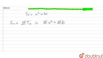 Find the sum of n terms of the series whose nth term is: `n(n+3)`