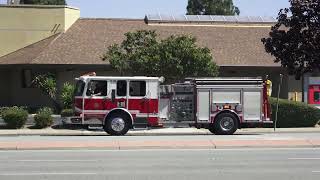 San Jose FD Reserve Engine 35 and Reserve Truck 35 Responding