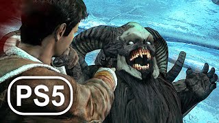 UNCHARTED 2 PS5 Remastered Yeti Monster Boss Fight 4K ULTRA HD