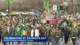 Chicagoans Brave Cold Temps For River Dyeing, St. Patricks Day Parade