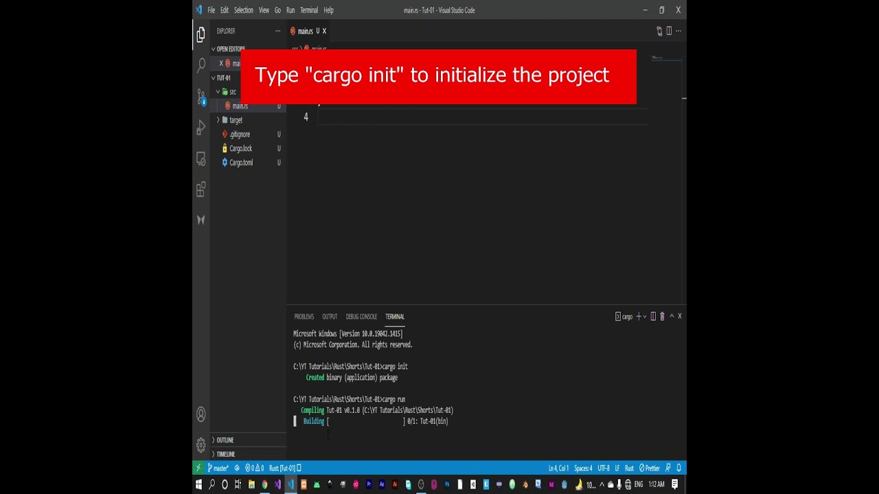 Rust hello world program 01 by CodingSides