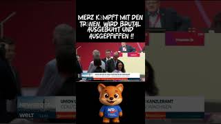 Merz fights back tears, is brutally booed and whistled at.