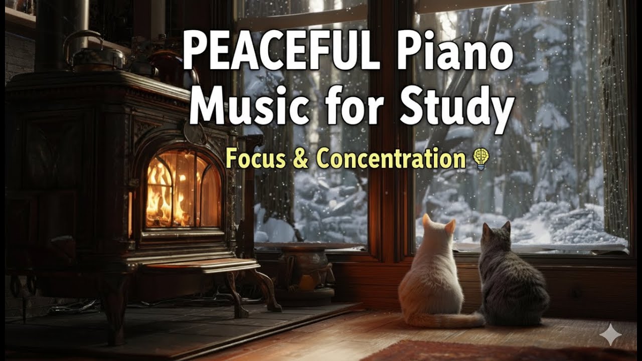 With Cats | Study & Focus Piano  | Calm  Cafe Ambiance for Productivity