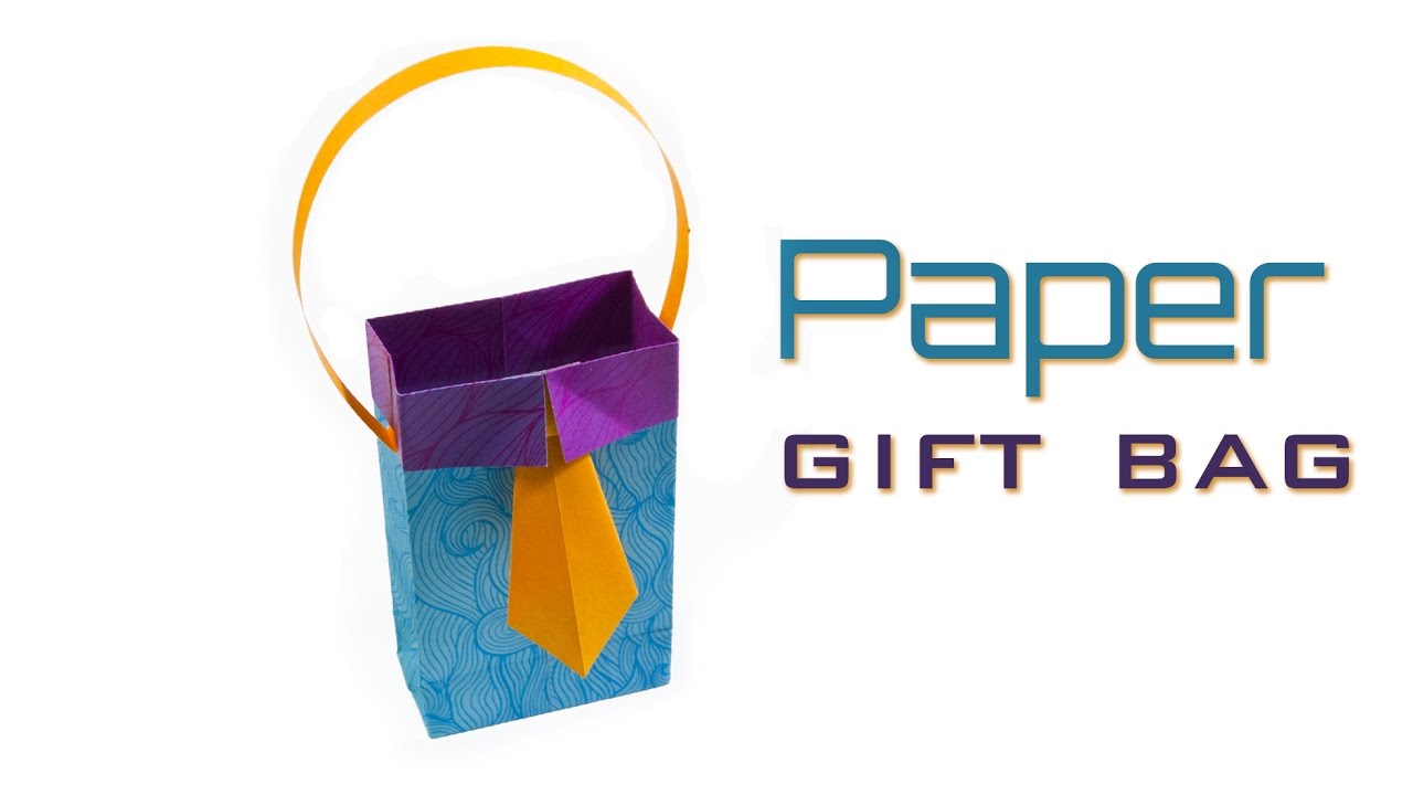 Как сделать подарочный пакет из бумаги " Рубашка с галстуком"