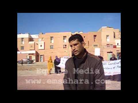 تصريح بمباري محمد اثناء الوقفة التي نطمها ابناء متقاعدين فوسبوكراع بحي ليراك بالعيون المحتلة