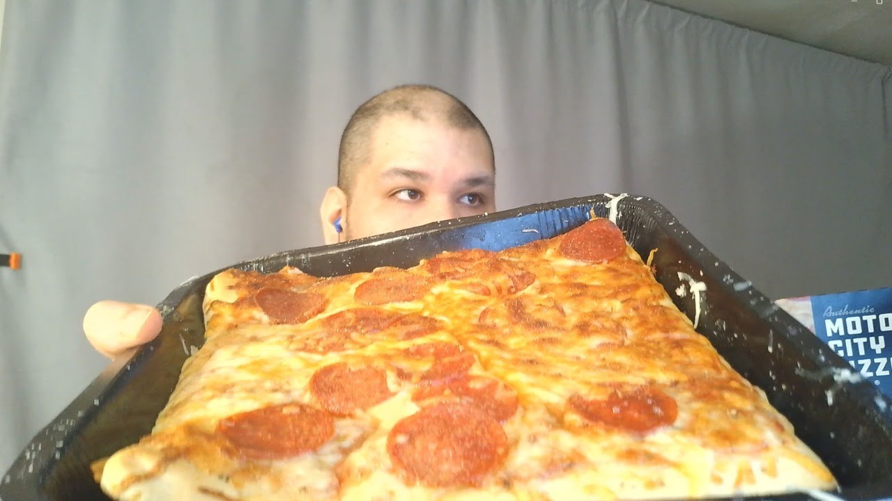 Asmr My Detroit Style Frozen Deep Dish Pizza had someone's hair in it