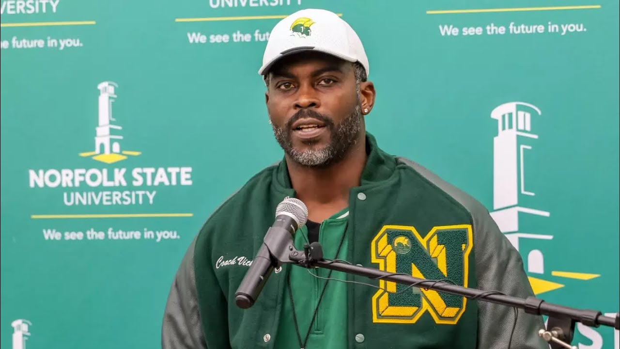 MICHAEL VICK POSTGAME LIVE NORFOLK STATE VS VIRGINIA STATE