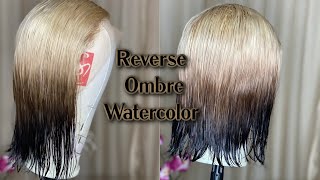 REVERSE OMBRE BOB | PART 1 | WATERCOLOR METHOD SPARKLE DIVA HAIR ALIEXPRESS