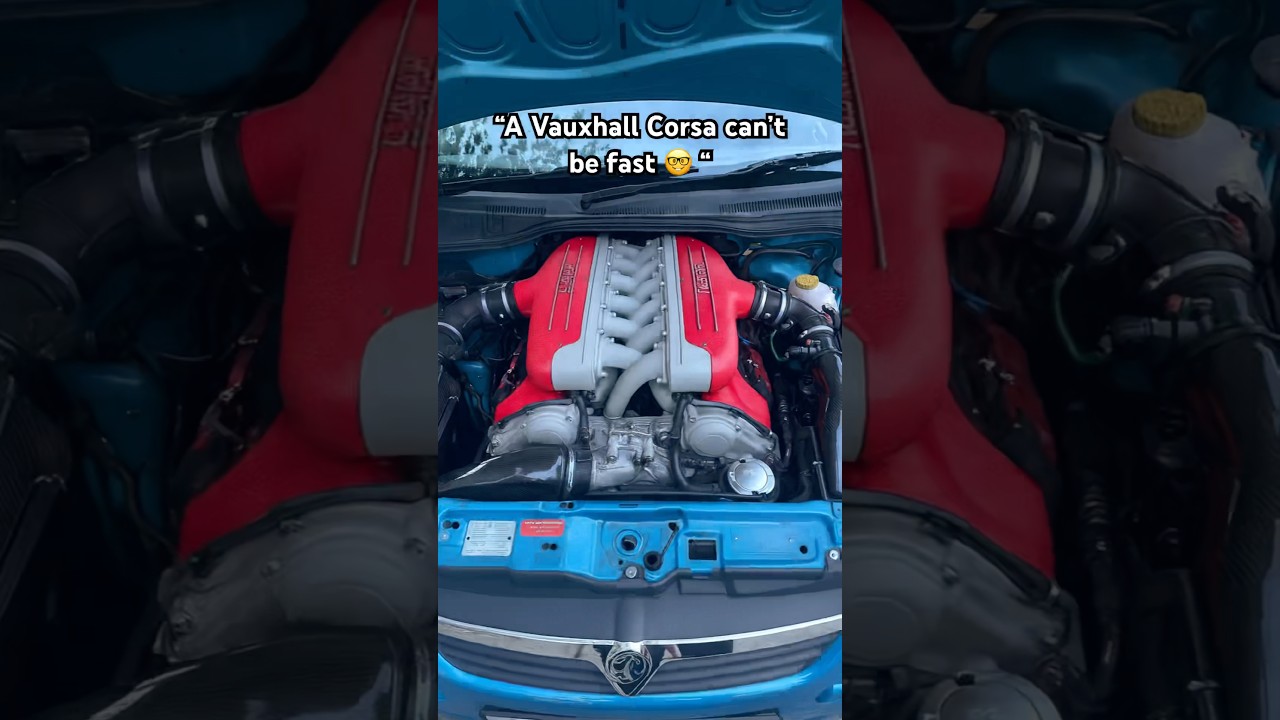 Ferrari v12 swapped Corsa? 😅 real engine is a secret 🤫 