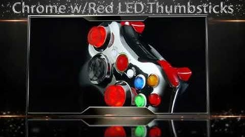 GamerModz ® Chrome with Red LED Thumbsticks XBOX 360 Modded Controller Shell