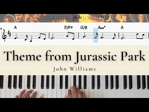 Theme from Jurassic Park - John Williams | Piano Tutorial (EASY) | WITH Music Sheet | JCMS