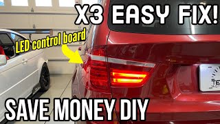 How to fix LED tail lights on F25 X3 - Easy control board replacement for LED rear running light DIY