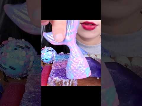 ASMR GALAXY FOODS 갤럭시 먹방 HONEYCOMB, MERMAID TAILS, JELLY <strong>벌꿀집</strong>, 인어공주, 요술전구 #shorts #mukbang #eating
