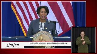 Mayor Bowser Provides Update on Recommendations from ReOpen DC Advisory Group, 5/21/20