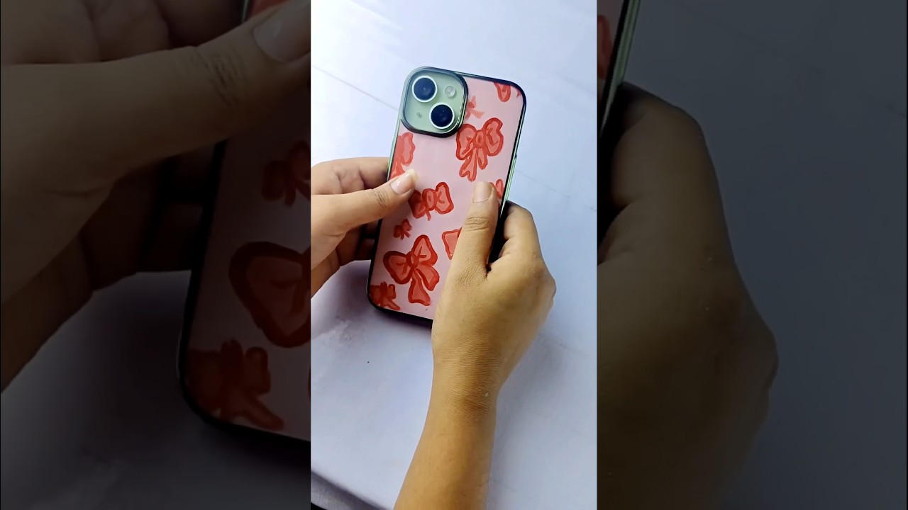 ✨ DIY iPhone Case Hack!Hand-painted background transparent cover  💖Made with love & a simple paper 🎨