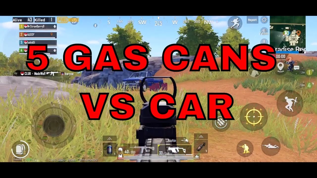 5 GAS CANS VS CAR PUBG MOBILE SANHOK HOTDROP 1 YouTube