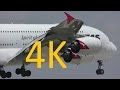 Dallas-Fort Worth 4K Planespotting: A380 go-around and widebody landings