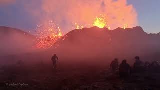 Approaching the unapproachable. On the boundaries of nature. Danger and beauty line. Iceland Volcano