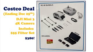 CostCo DJI Mini 3 Drone Deal $380: including filters!