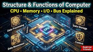 Structure and Functions of Computer Explained | CPU, Memory, I/O &amp; System Bus
