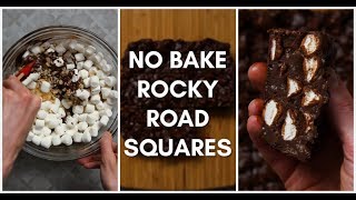 No Bake Rocky Road Squares - Easy Desserts