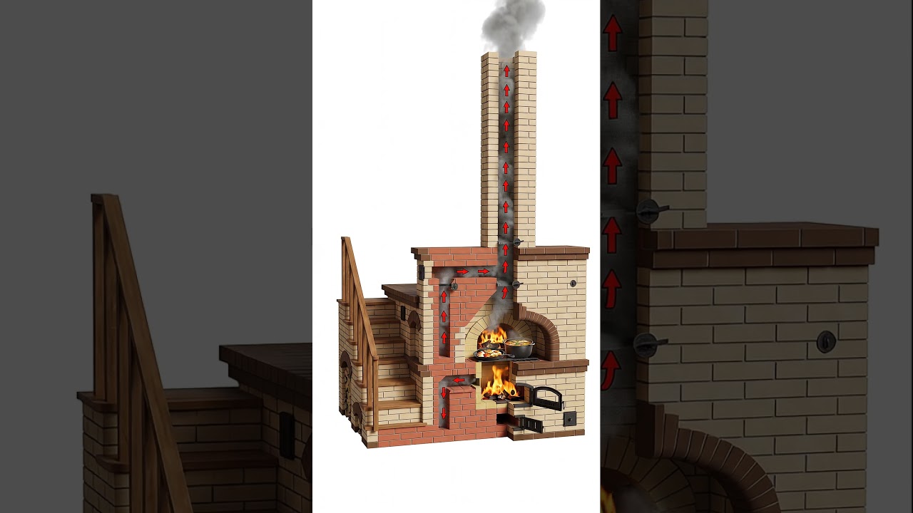 Как это сделано? Русская печь с подтопком 🔥🧱 #печь #brickoven #diy