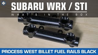 Process West Billet Fuel Rails Black - Subaru WRX 2002-2014 / STI 2007+