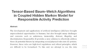 Tensor Based Baum–Welch Algorithms in Coupled Hidden Markov Model for Responsible Activity Predictio