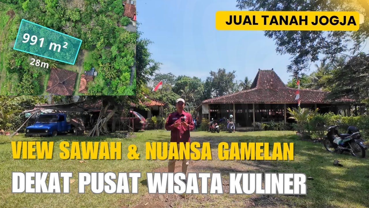 EPS 546 JUAL TANAH JOGJA VIEW SAWAH DEKAT PUSAT KULINER COCOK UNTUK VILLA ATAU RESTO SHM PEKARANGAN