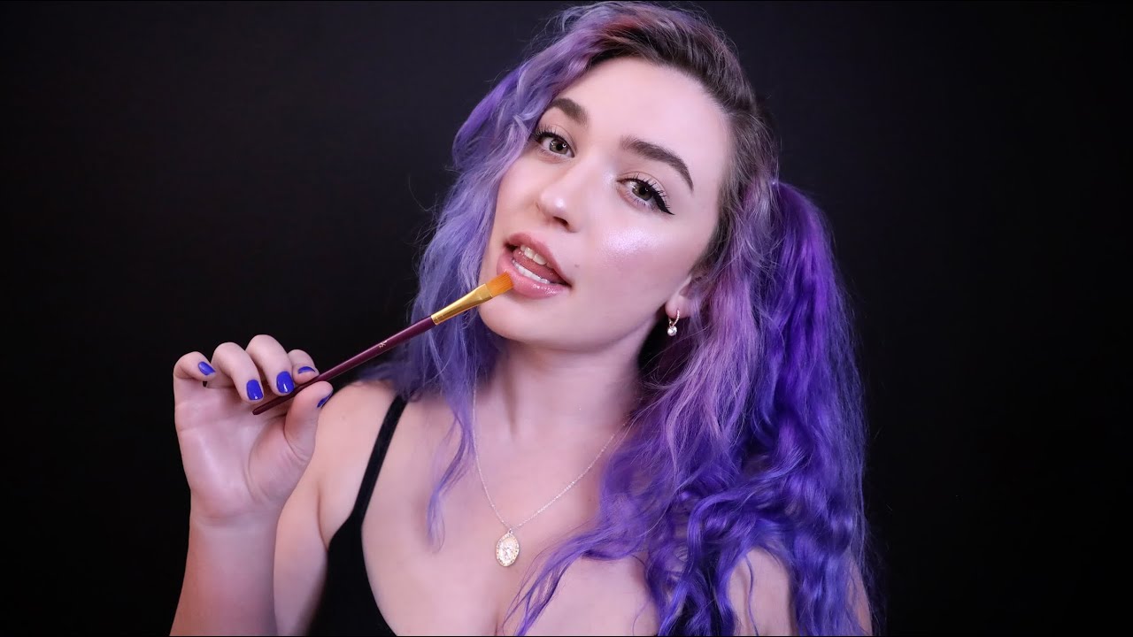 ASMR | S P I T Painting a SUNSET on your face! ♡ *:･ﾟ✧ over 30 mins ♡