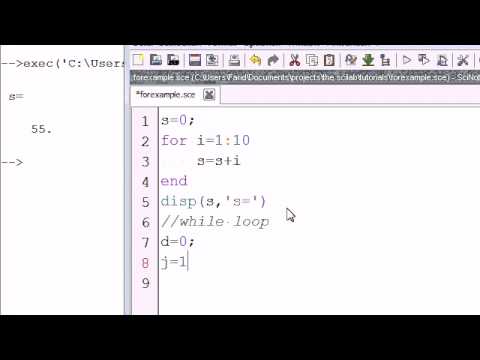 Scilab tutorial 4 For and While loops - YouTube