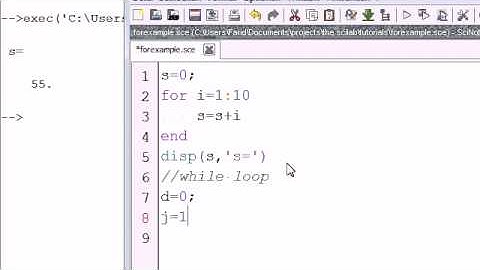 Scilab tutorial 4 For and While loops