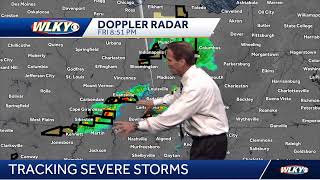 Tracking severe storms near Louisville, Kentucky